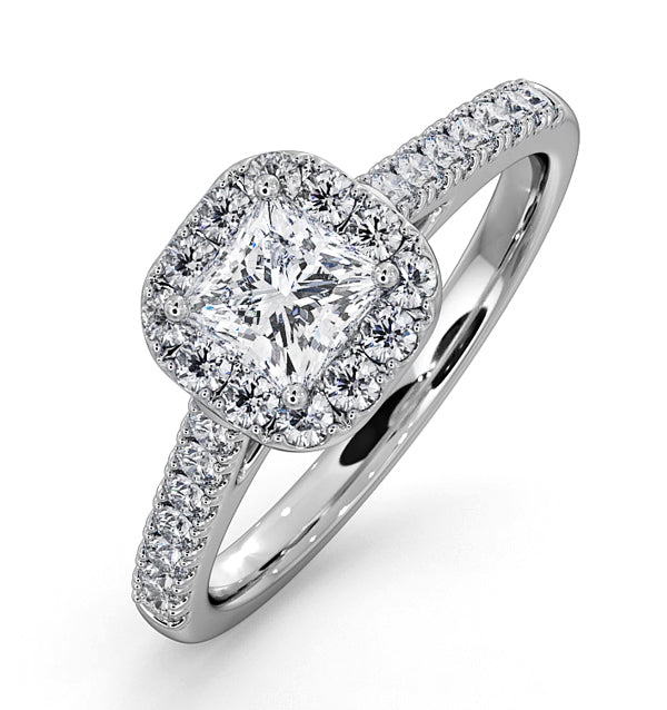 Roxy Diamond Engagement Side Stone Ring in Platinum 0.98CT G/SI1